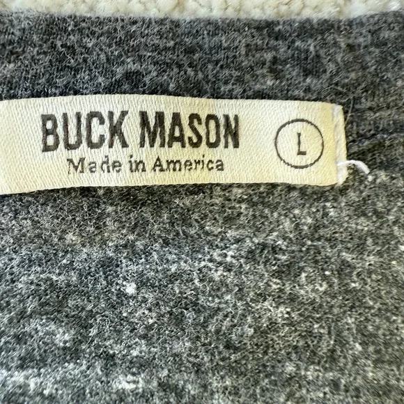 Buck Mason Men's Crewneck T-Shirt Lot of 2 Heather Charcoal Grey Size L USA - Picture 5 of 8